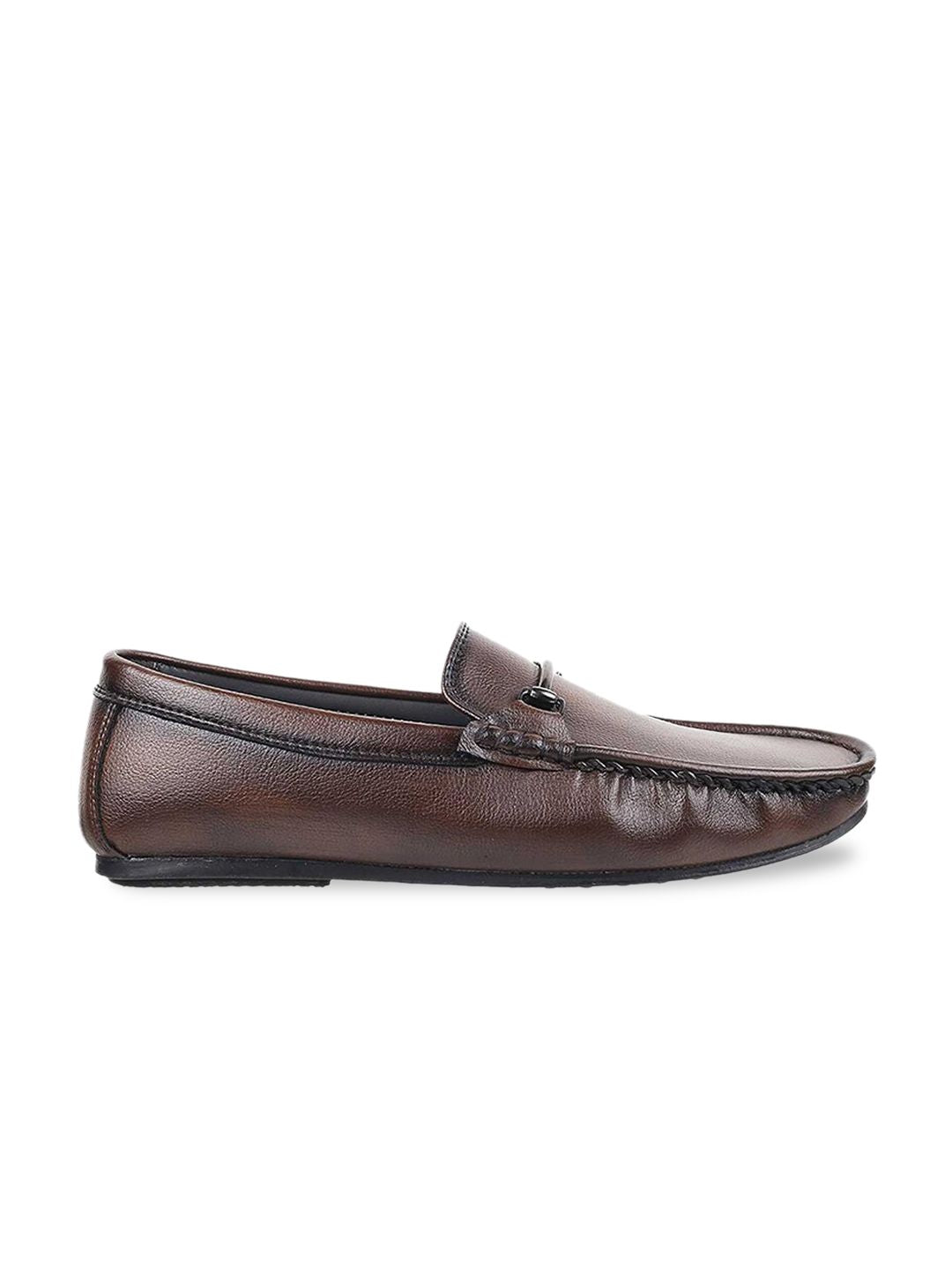 Mochi Men Brown Leather Loafers
