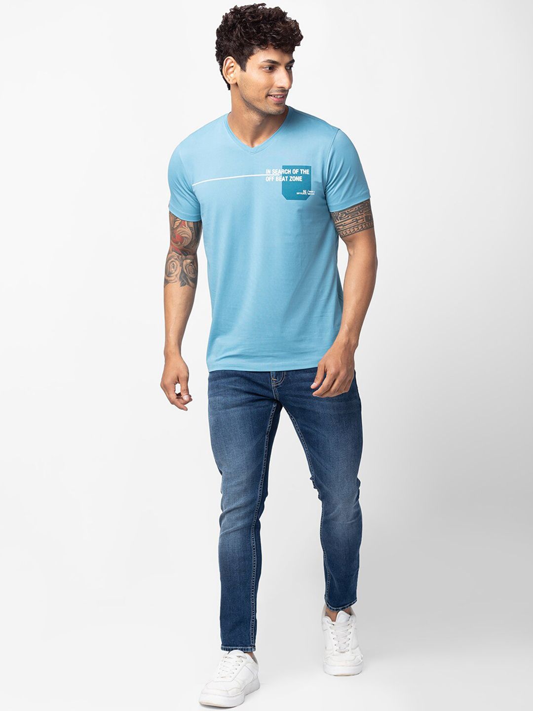 SPYKAR Men Tapered Fit Light Fade Stretchable Cotton Jeans