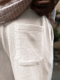 Powerlook Men Cream Structured Track Pant