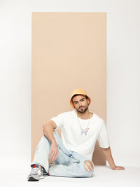 Difference of Opinion Men Loose Relaxed Fit Slash Knee Heavy Fade Jeans