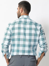 RARE RABBIT Men Ventura Slim Fit Tartan Checked Cotton Shirt