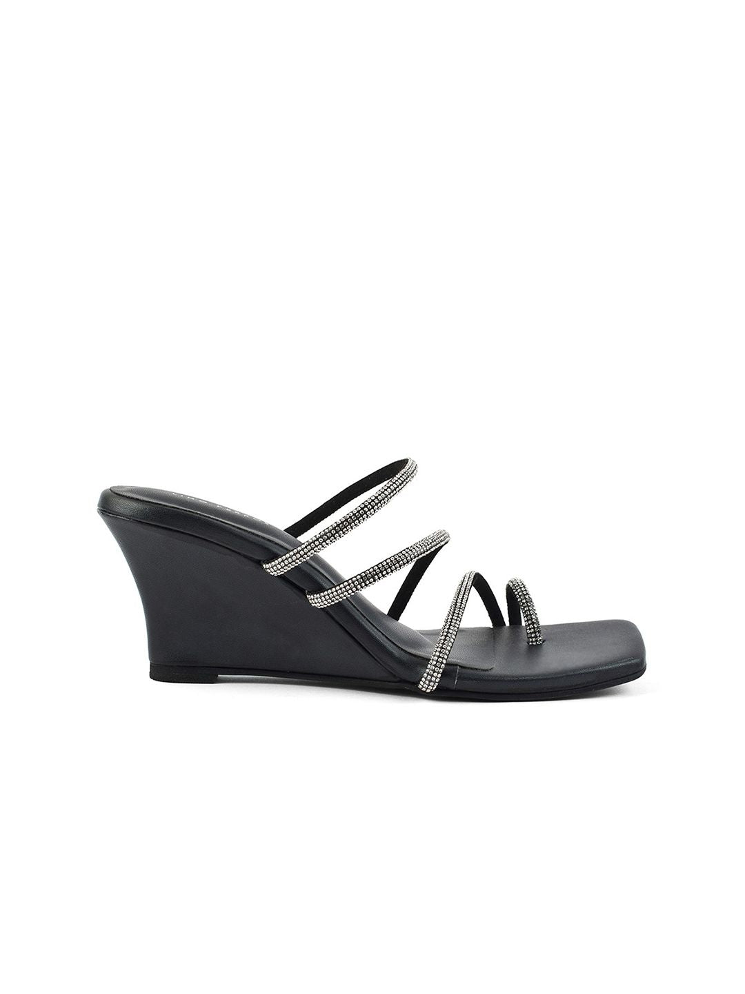 Lino Perros Embellished Open Toe Wedge Sandals