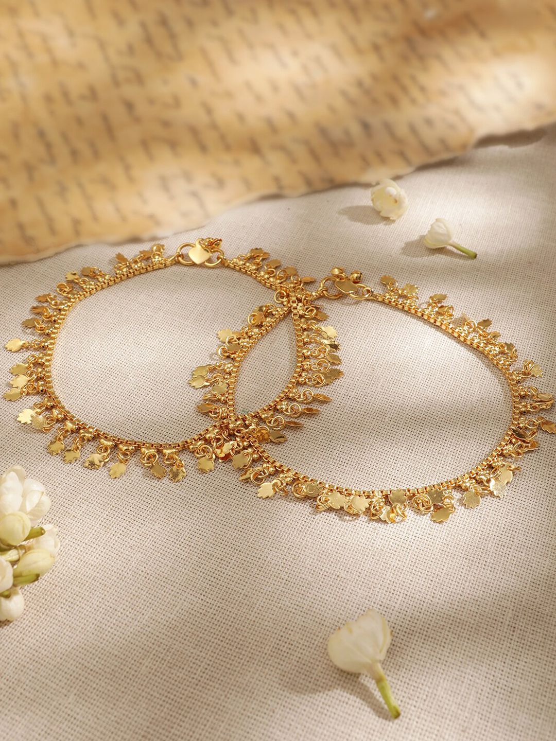 Rubans set 2 anklet bersalut emas