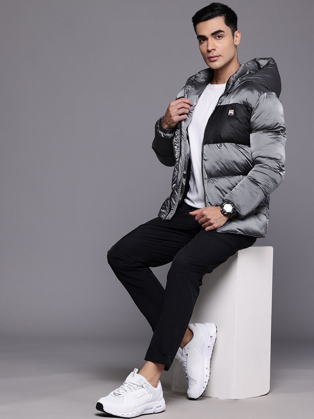 HRX by Hrithik Roshan Rapid-Dry Colourblocked Outdoor Puffer Jacket