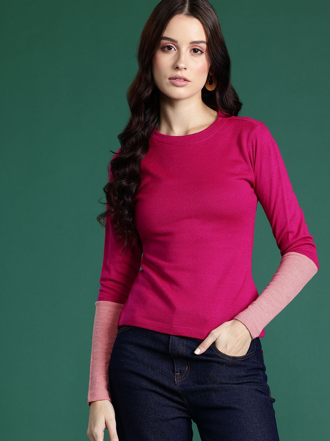 DressBerry Solid Acrylic Pullover