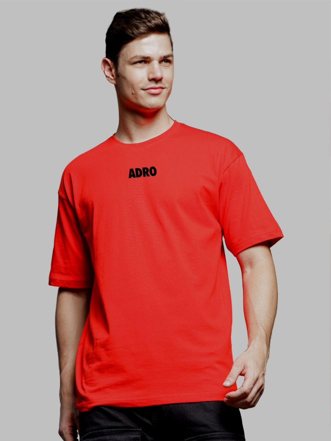 ADRO Men Printed V-Neck T-shirt