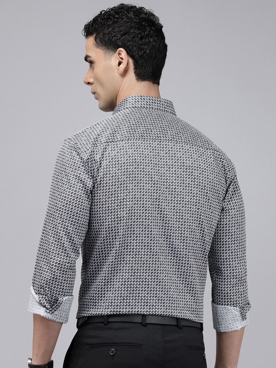 Park Avenue Slim Fit Printed Pure Cotton Formal Shirt