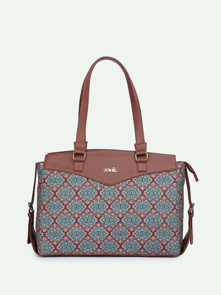 ZOUK Kolkata Nouveau Ethnic Motifs Printed Shopper Handheld Bag