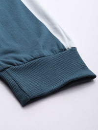 The Indian Garage Co Men Teal Solid Slim Fit  Jogger with Side Strips