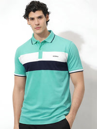 ADRO Men Brand Logo Colourblocked Polo Collar T-shirt