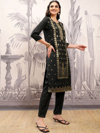 Vishudh Embroidered Straight Kurta & Trousers With Dupatta