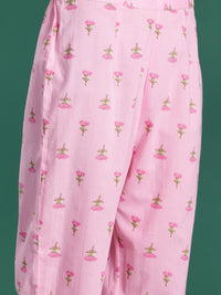 Indo Era Floral Printed Pure Cotton Kurta with Trousers