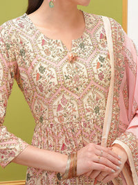 Vishudh Floral Printed Regular Kurta with Trousers & With Dupatta