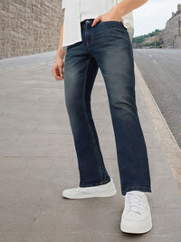 Urbano Fashion Men Bootcut Heavy Fade Clean Look Stretchable Jeans