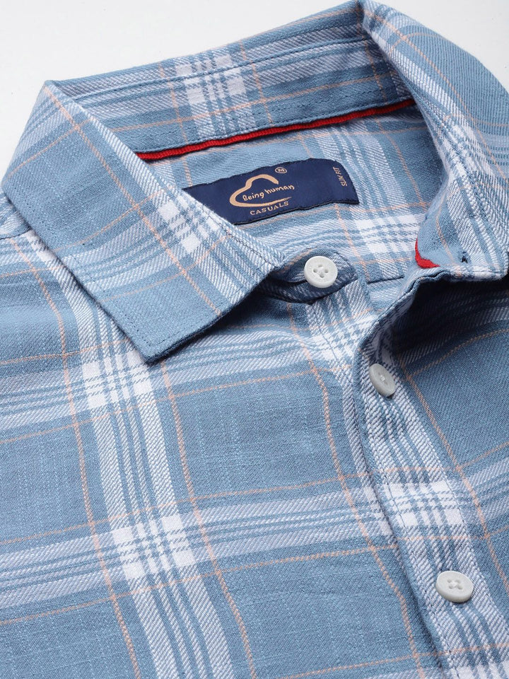 Being Human Classic Slim Fit Tartan Checked Casual Shirt