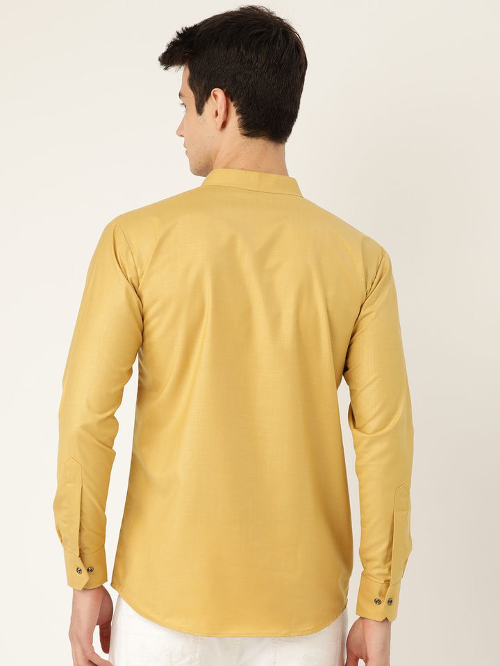 SOJANYA Men Beige Solid Straight Kurta