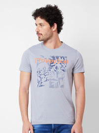 SPYKAR Graphic Printed Round Neck Slim Fit Cotton Casual T-shirt