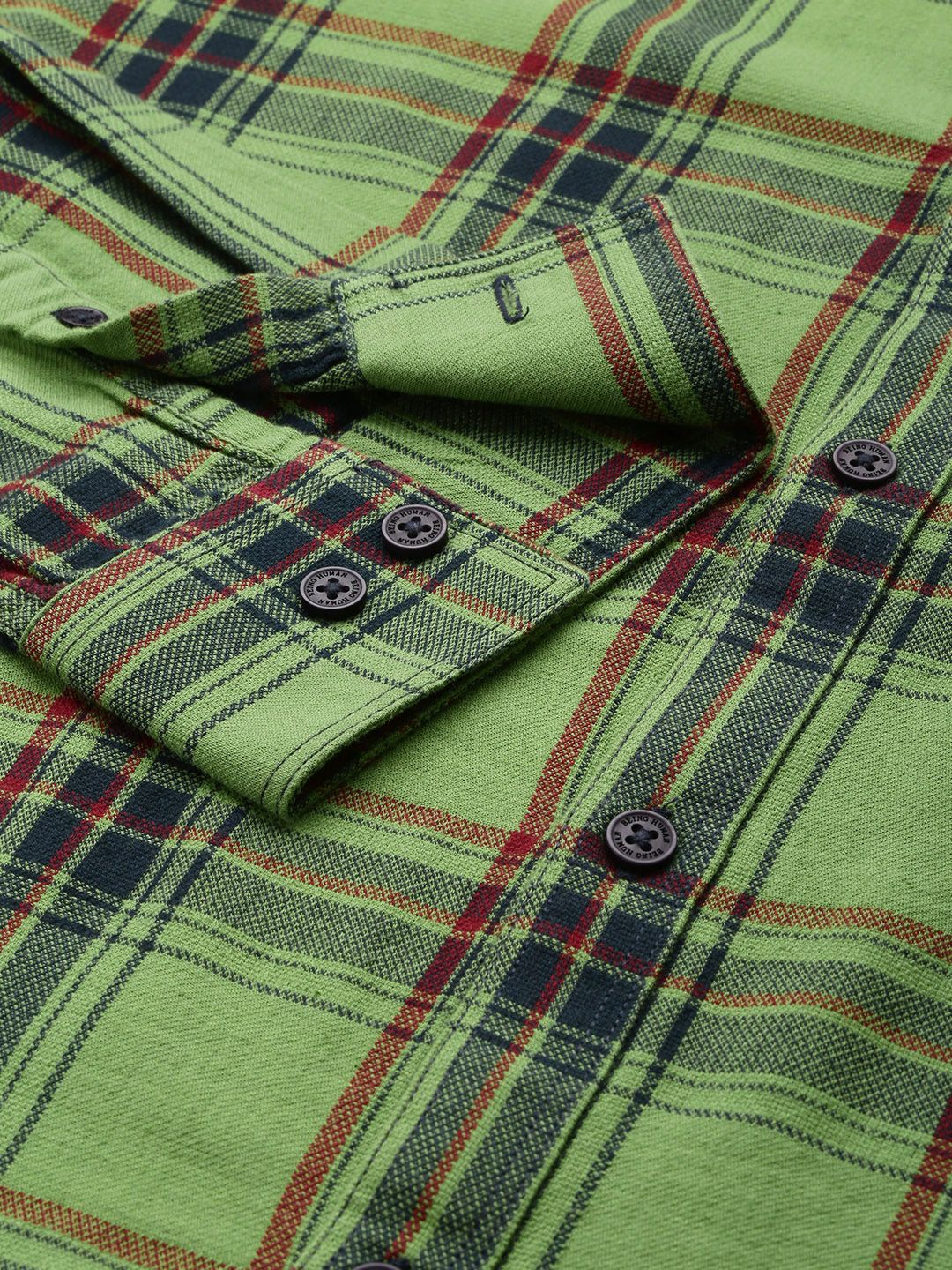 Being Human Pure Cotton Slim Fit Checked Casual Shirt