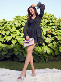 STREET 9 Green & Orange Floral Printed Fit & Flare Dress