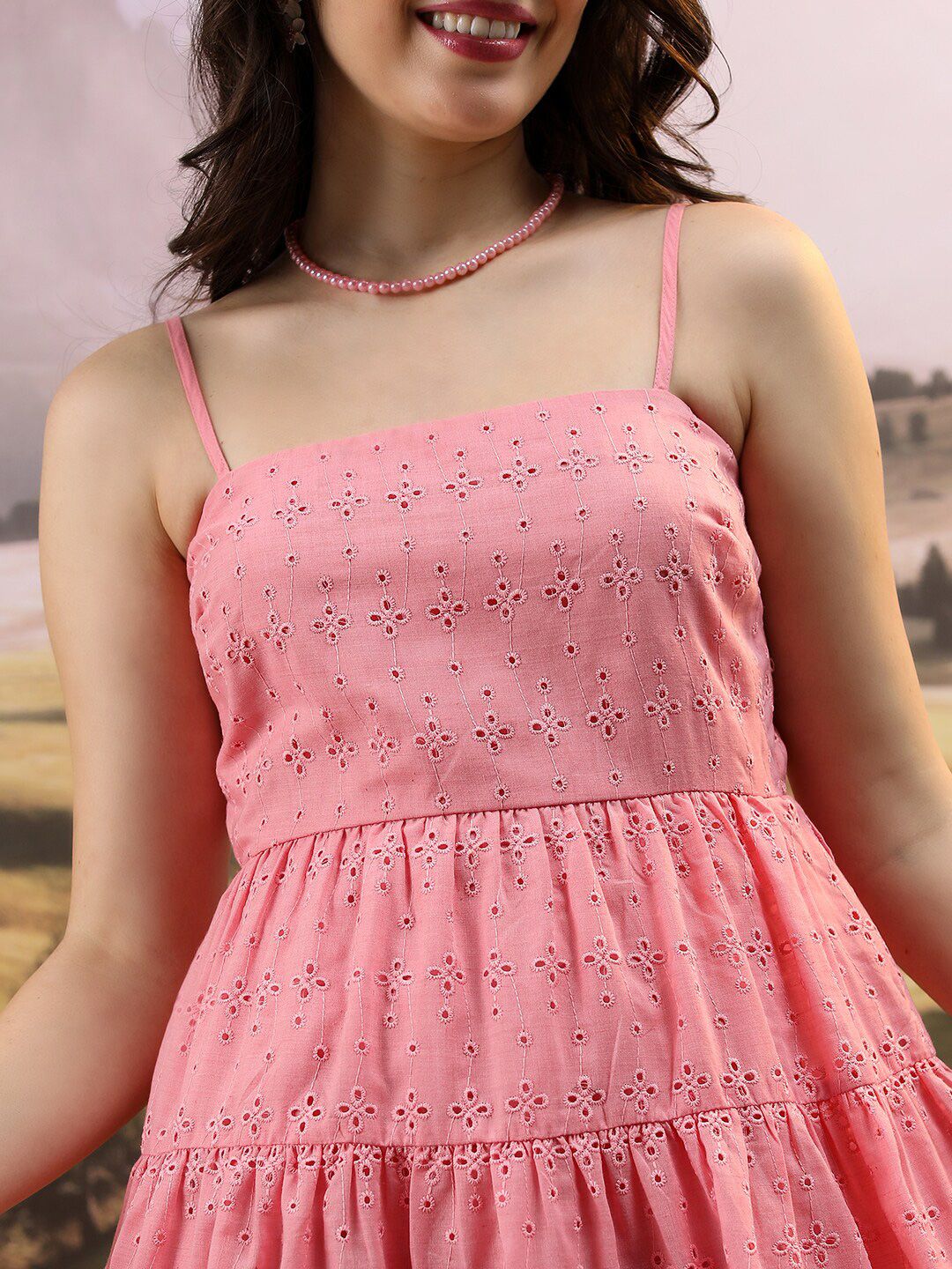 Tokyo Talkies Self Designed Sleeveless Cotton Mini Dress