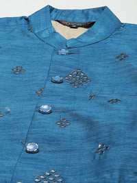 SOJANYA Men Cream-Coloured Kurta with Churidar