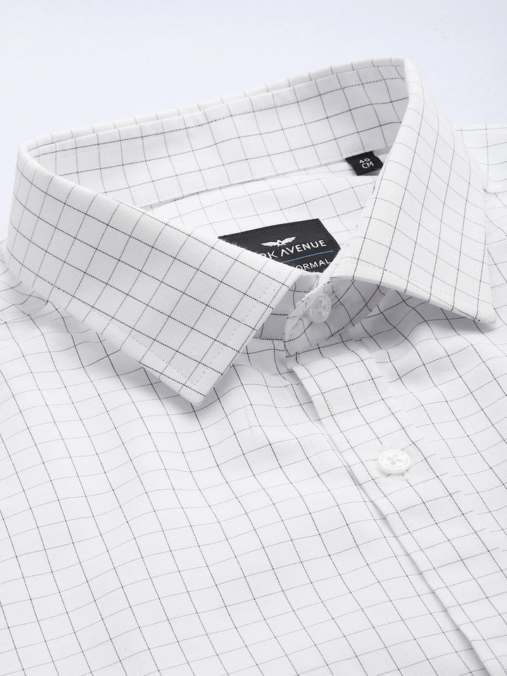 Park Avenue Slim Fit Grid Tattersall Checks Opaque Checked Formal Shirt