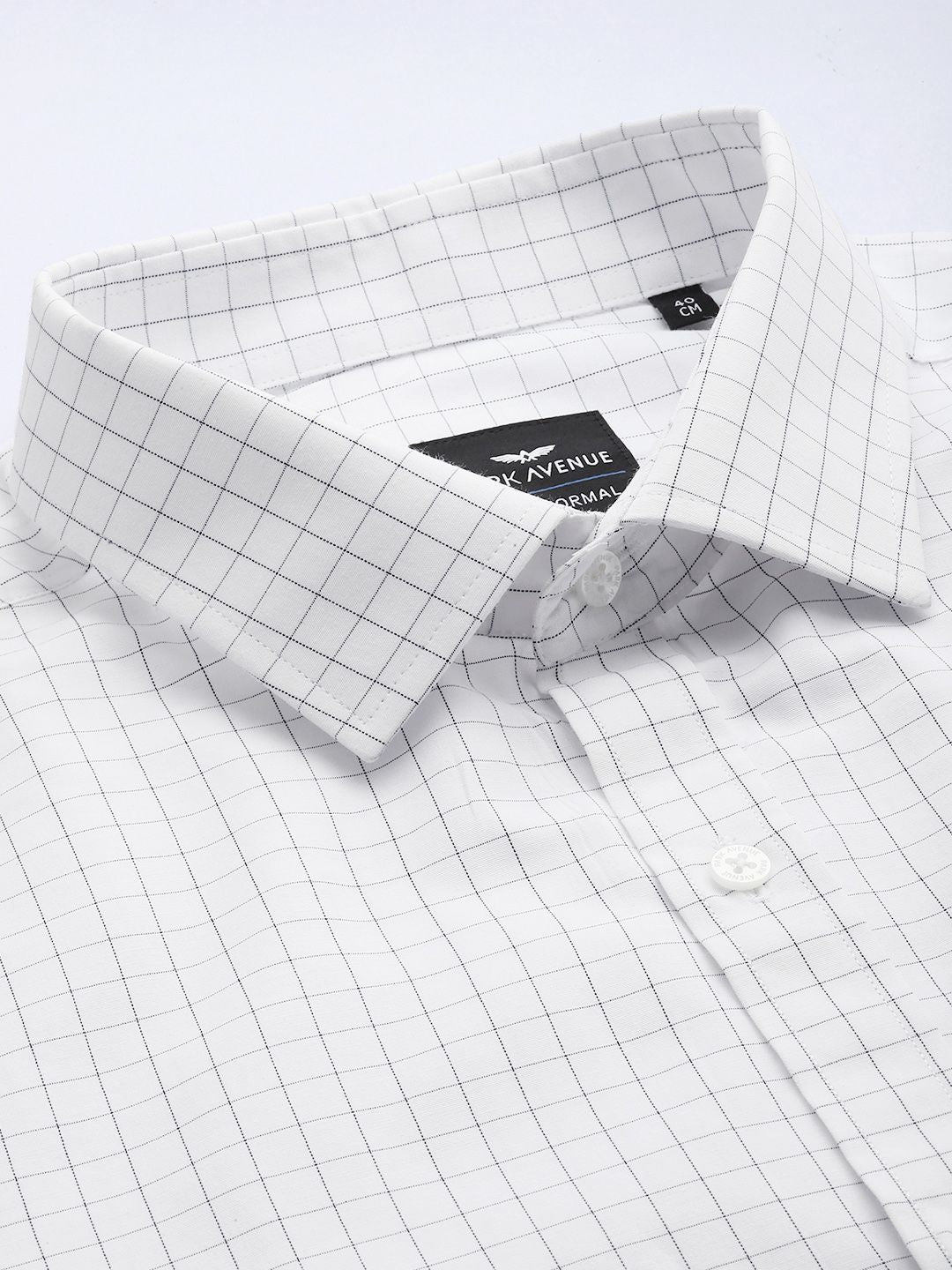 Park Avenue Slim Fit Grid Tattersall Checks Opaque Checked Formal Shirt