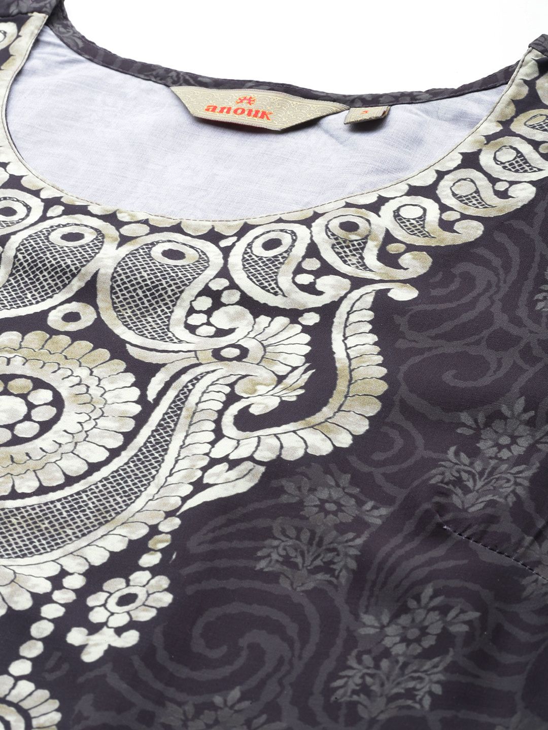 Anouk Printed Kurta with Trousers & Dupatta