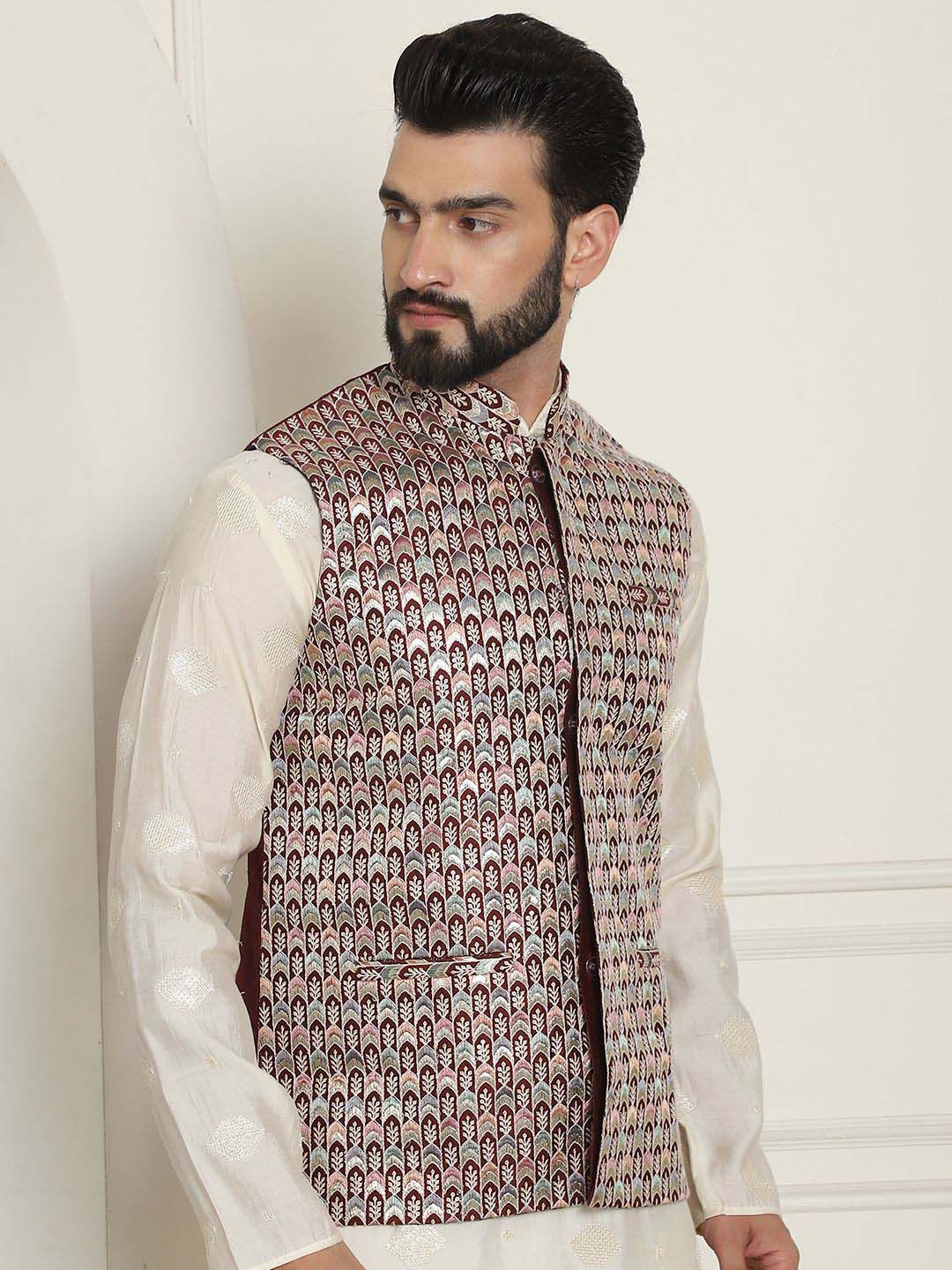 SOJANYA Jaket Nehru Sulam Lelaki
