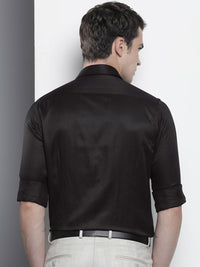 The Indian Garage Co. X Luxe Men Black Slim Fit Opaque Formal Shirt
