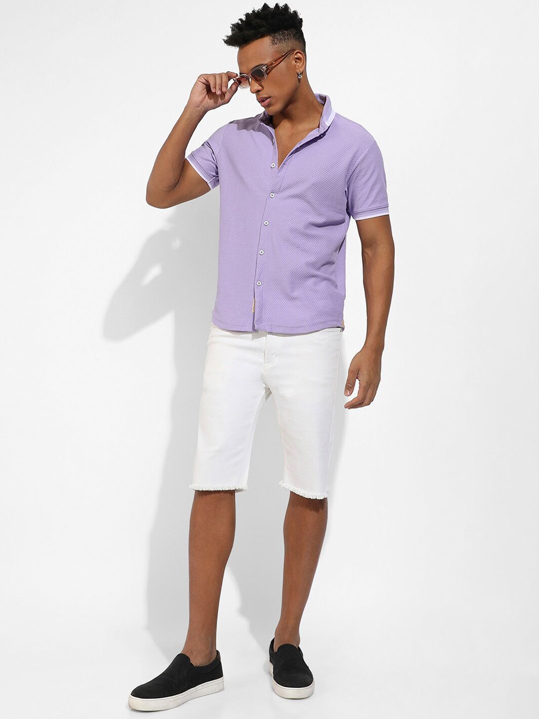 Campus Sutra Textured Classic Opaque Casual Shirt