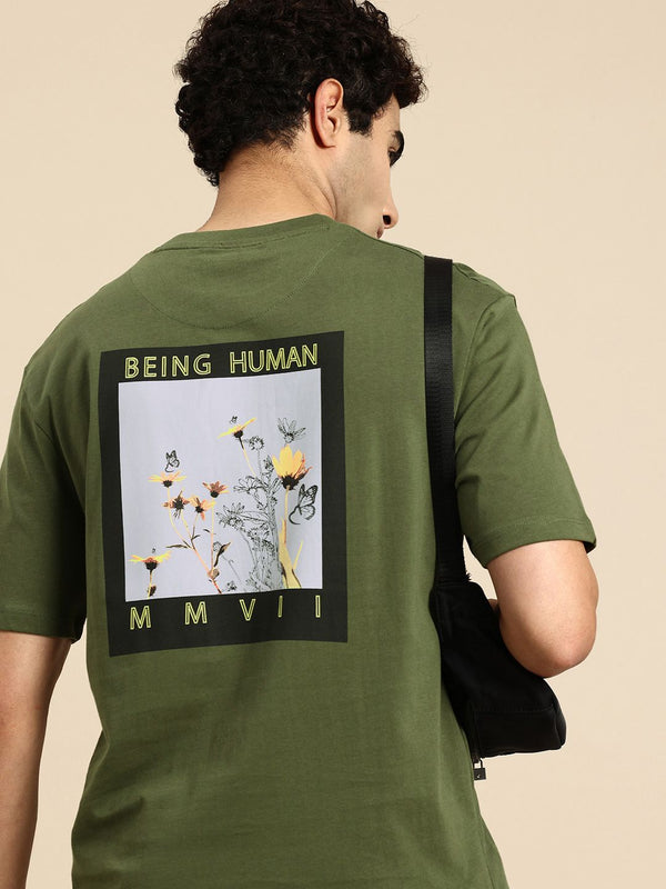 Being Human Graphic Printed Drop-Shoulder Sleeves Pure Cotton Easy Fit T-shirt