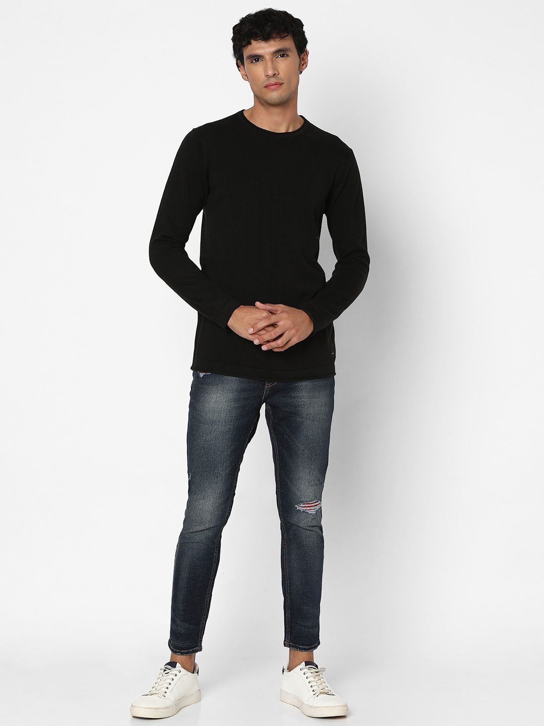 SPYKAR Round Neck Cotton Pullover