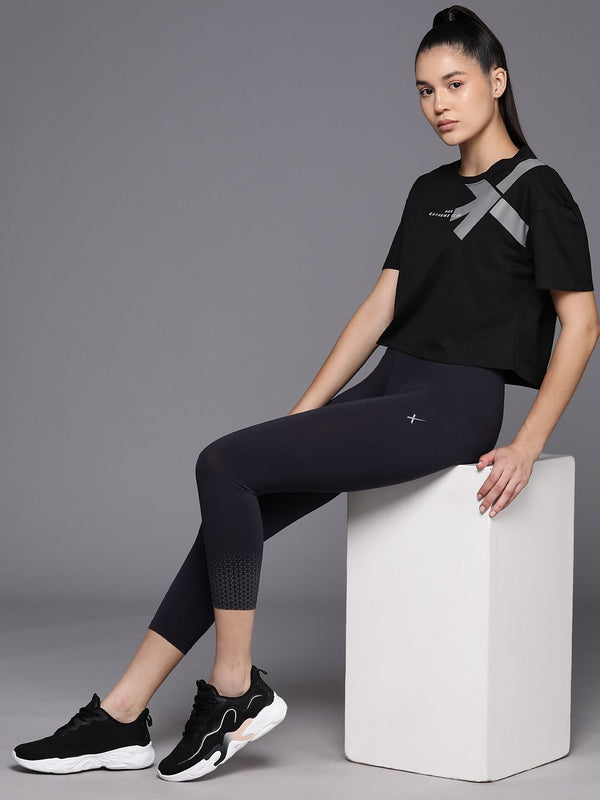 HRX by Hrithik Roshan Brand Logo Printed Drop-Shoulder Sleeves Lifestyle T-shirt