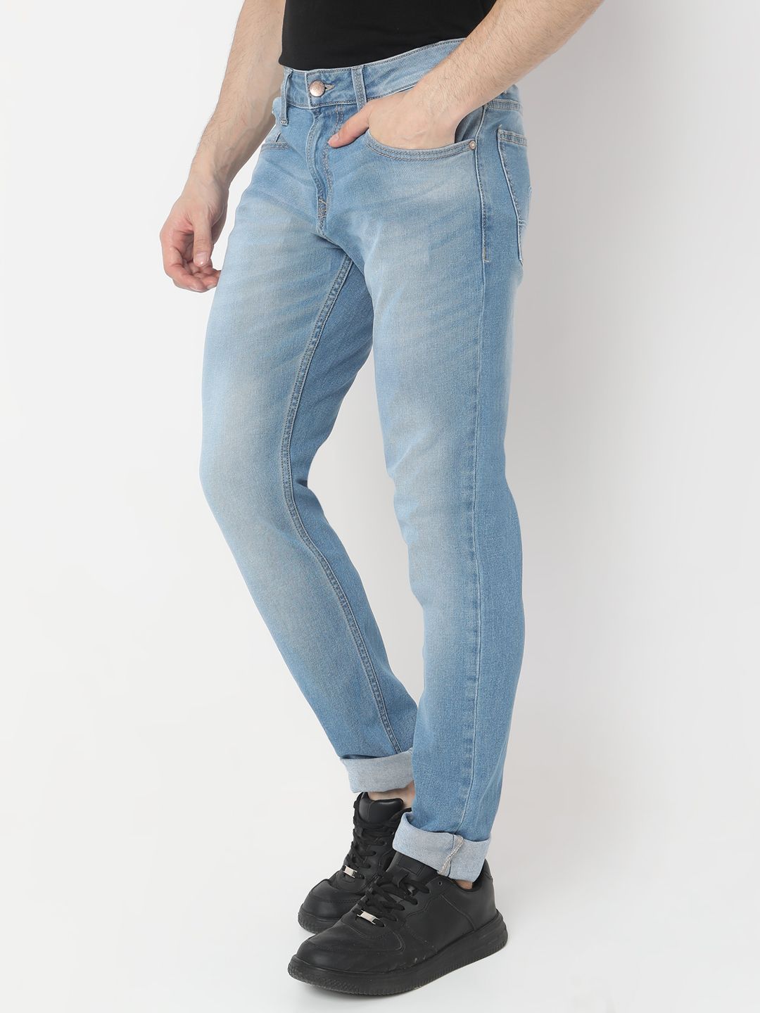 SPYKAR Skinny Fit Low-Rise Heavy Fade Stretchable Jeans