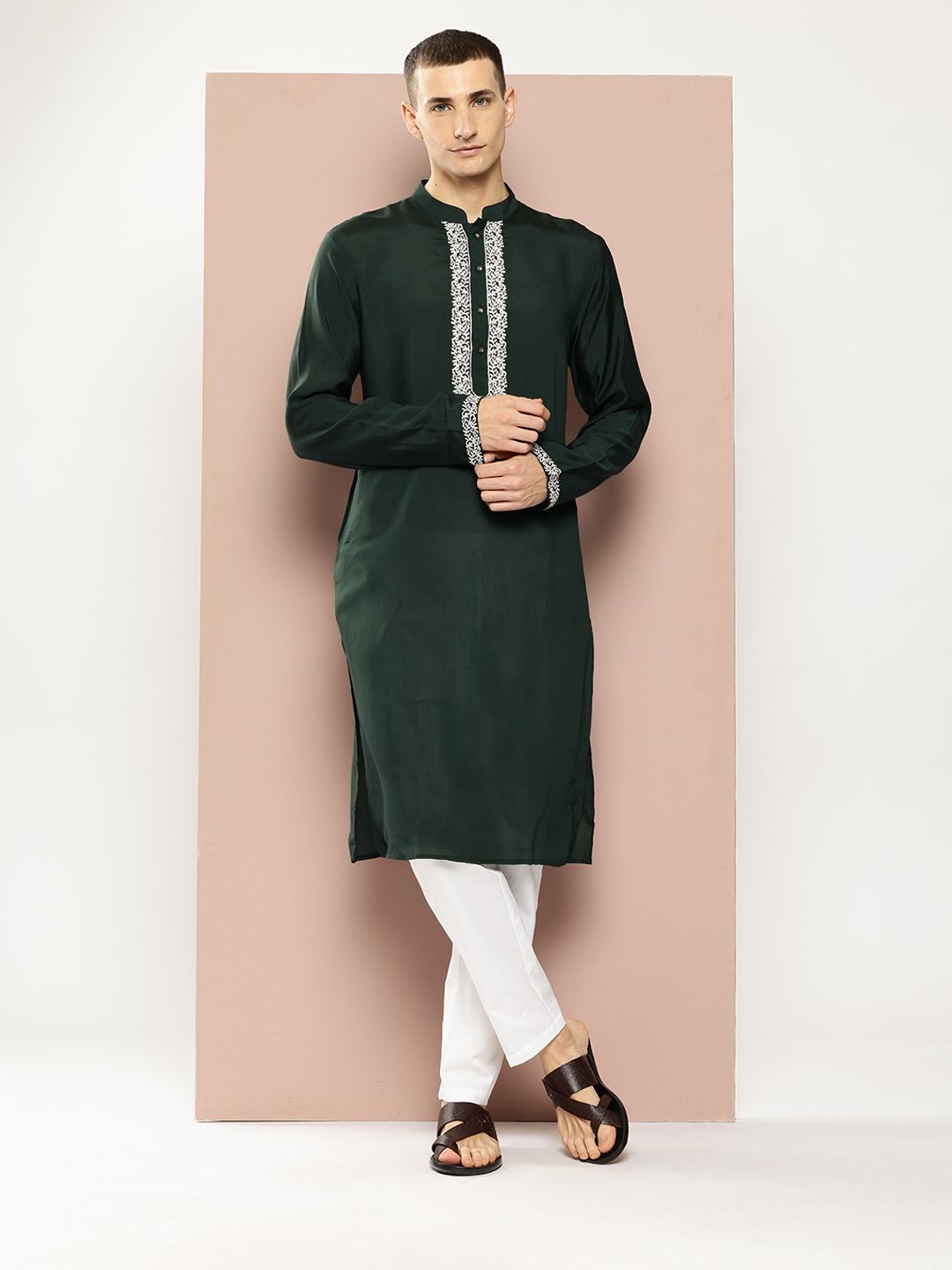 See Designs Embroidered Yoke Design Kurta with Pyjamas