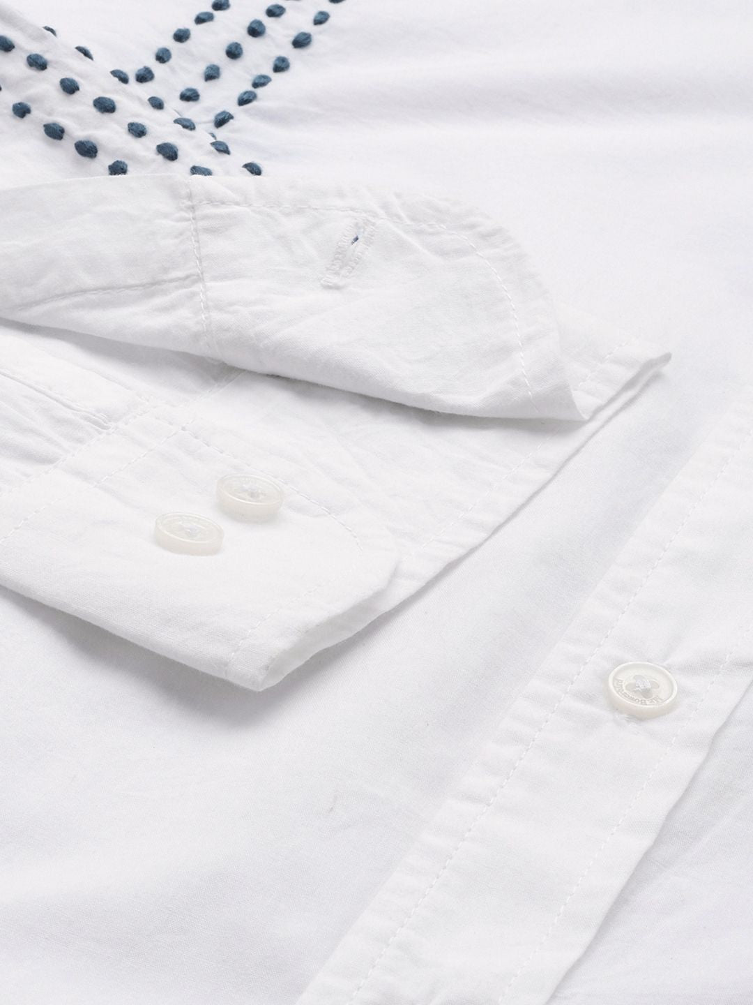 Mr Bowerbird Pure Cotton Embroidered Tailored Fit Opaque Casual Shirt