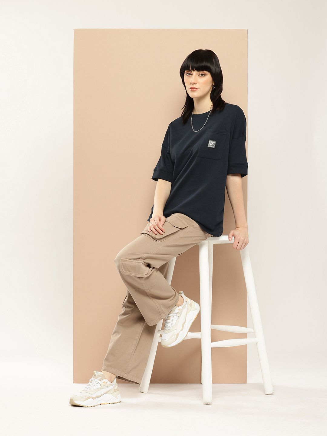 Difference of Opinion Women Oversized Drop Shoulder Ultra Soft Drapey Cotton T-Shirt