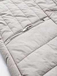 Jaket Parka Parka Faux Faux Faux Pepejal Kelabu