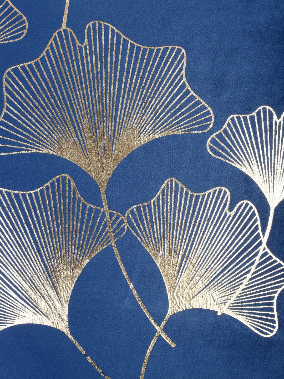 HOSTA HOMES Blue & Gold Set of 5 Floral Velvet Square Cushion Covers