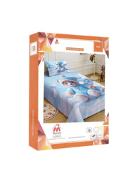 Myntra Elegant Homes Blue Printed 300 TC Single Bedsheet Set 88" x 59"
