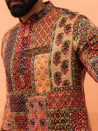 KISAH Mandarin Collar Ethnic Motifs Printed Regular Straight Kurta
