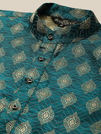 SOJANYA Kurta Tenun Motif Etnik Kolar Mandarin