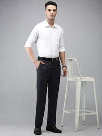 Park Avenue Men Textured Smart Slim Fit Formal Trousers