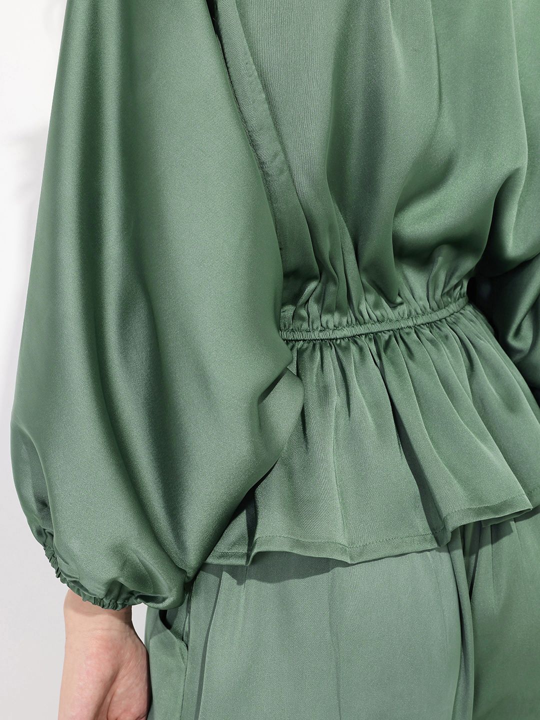 DressBerry Snatched Waist Satin Top
