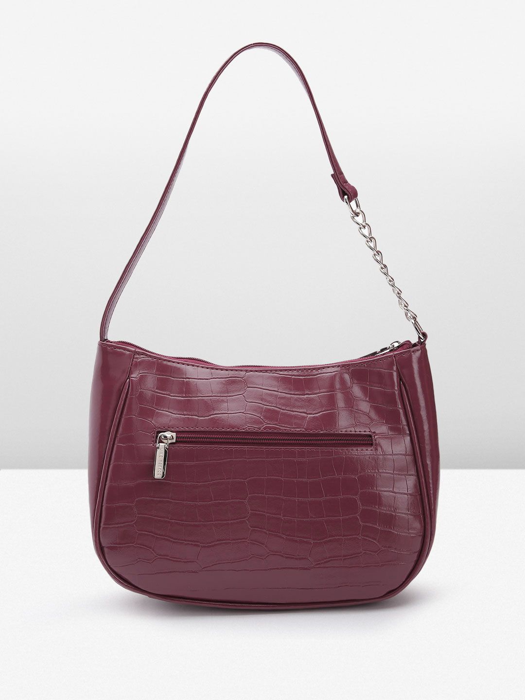 Lino Perros Croc Textured Structured Baguette Bag