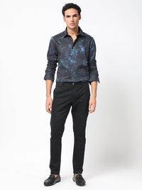RARE RABBIT Men Galaxx Slim Fit Abstract Printed Cotton Shirt