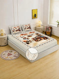 Moda Rapido X KLOTTHE Berwarna Krim & Perbualan Coklat 400 TC Cadar Katil King dengan 2 Sarung Bantal