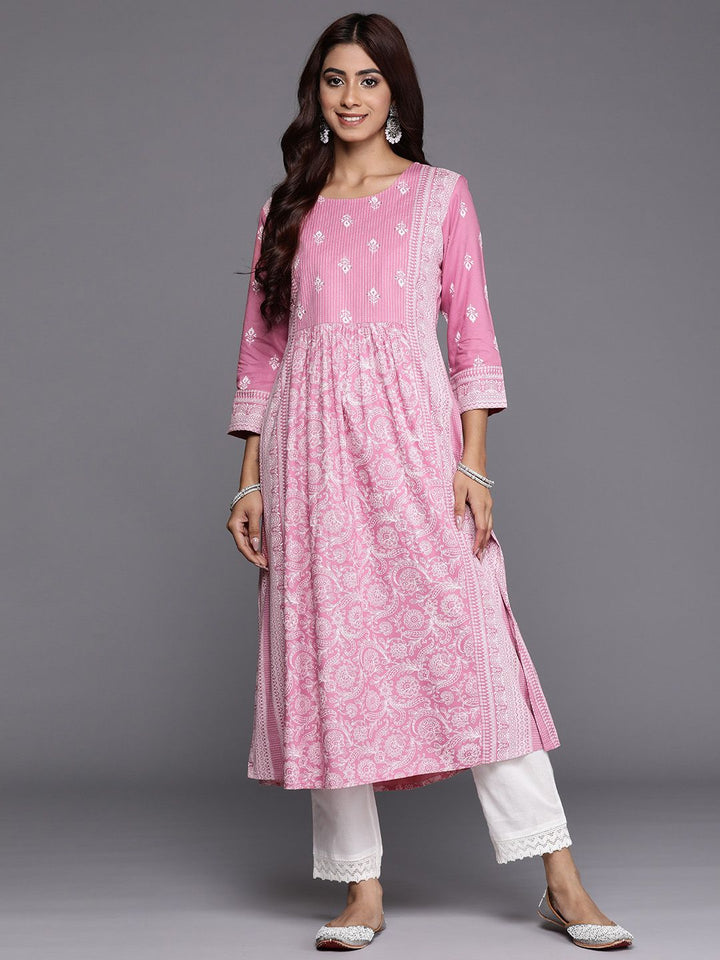 Indo Era Women Ethnic Motifs Printed Kantha Work Kurta