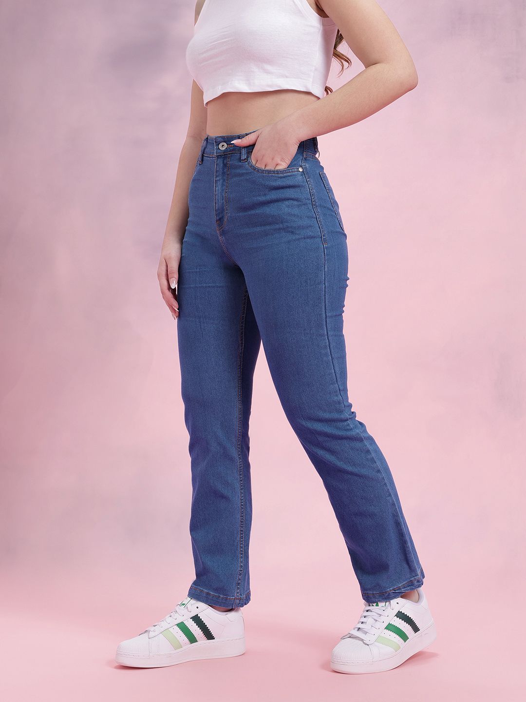 DressBerry Women Straight Fit High-Rise Jeans